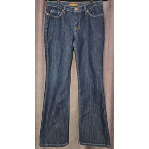 David Kahn Jeans Womens 10P Petite Jeans Blue‎ Dark Wash Flare Bootcut Stretch